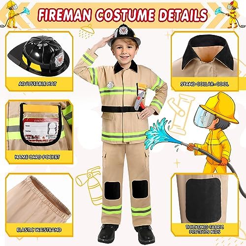 GIFTINBOX Firefighter Costume for Boys with Accessories
