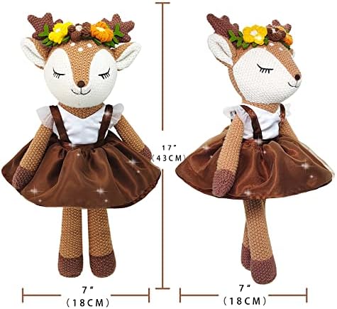 17 Deer Plush Toy Cute Reindeer Ballerina Doll for Kids