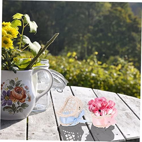 Hemoton 6pcs Mini Wicker Baskets for Doll House Decor