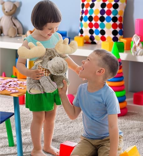 DolliBu Floppy Moose Plush - 12 Inch Huggable Toy