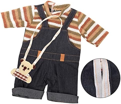 Miunana Baby Doll Dress with Bear Backpack for 13-16 Inch Dolls