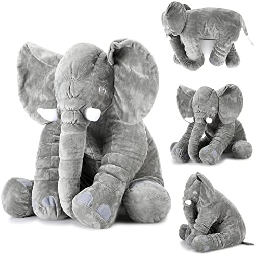 Yulejo Giant Gray Elephant Plush Toy for Kids