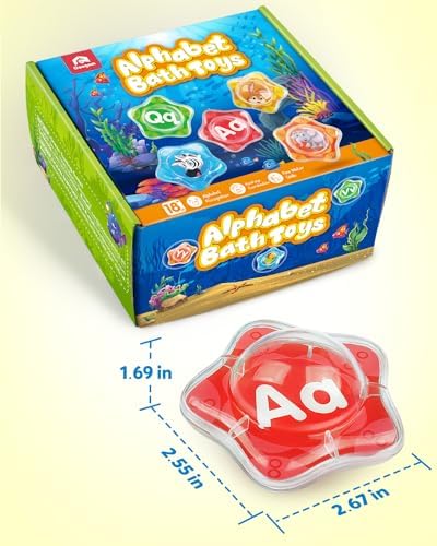 Coogam Floating Starfish Bath Toy Alphabet Set 26pcs