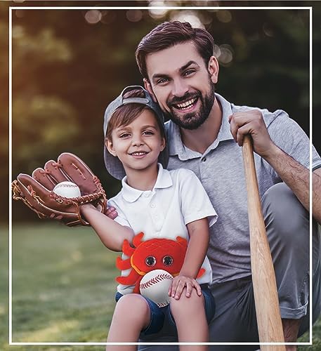 DolliBu Big-Eye Red Crab Plush with Baseball - 6 Inch
