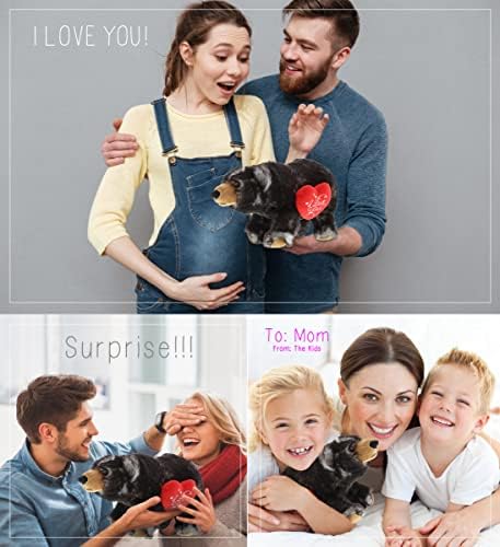 DolliBu Personalized Valentine Wild Black Bear Plush Toy