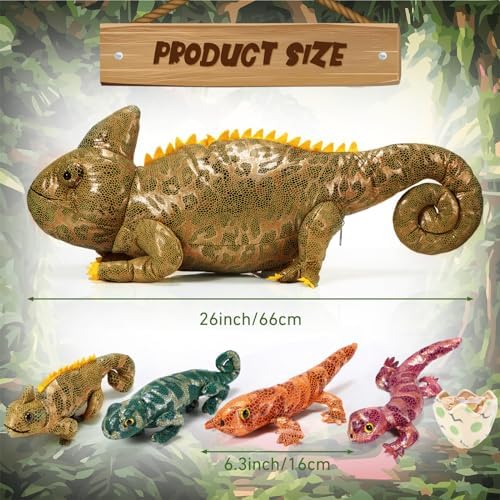 Lenwen 5 Piece Chameleon Plush Toy Set 26 Inch