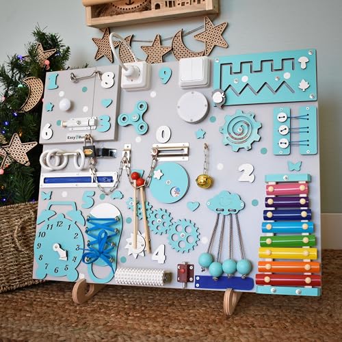 Baby Montessori Busy Board with Stand for 1-3 Year Olds
