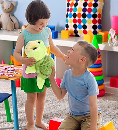 DolliBu 11 Inch Plush Sea Turtle - Huggable Cuddle Toy for Kids Adults