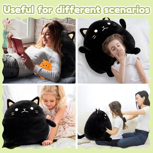 BENINI 4Pcs Giant Black Cat Plush Set