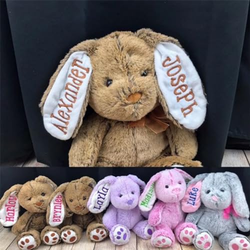 Personalized Plush Bunny Toy for Kids Embroidered Easter Gift Toddler Animal