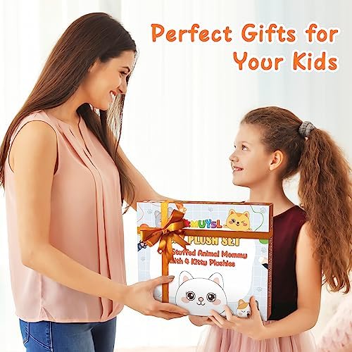 KMUYSL Plush Cat Toy Set with 4 Baby Kitties