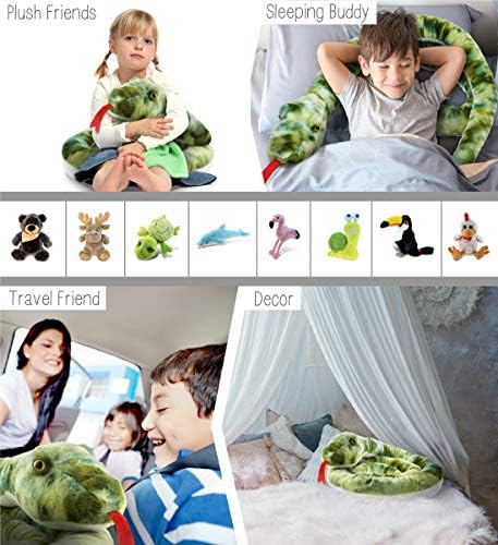 DolliBu Green Snake Giant Plush Pillow 112 Inches Long