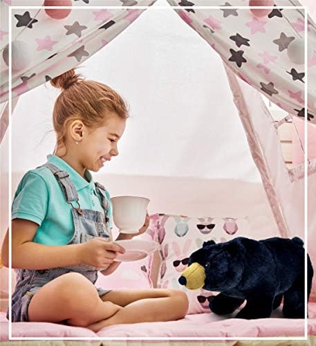 DolliBu Plush Black Bear - 11 Inch Huggable Toy