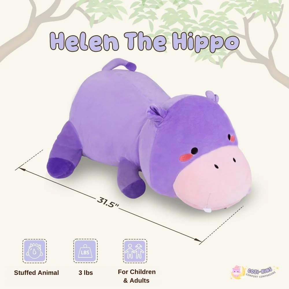 Cozi-Kins Weighted Purple Hippo Stuffed Animal - 35 Lbs