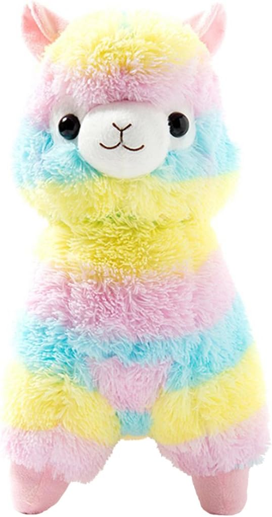 AngelGift Cuddly Llama Plush Toy 7 Rainbow Stuffed Animal