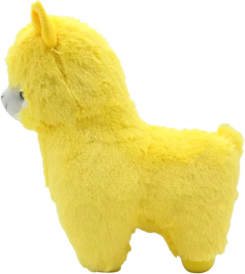 AngelGift Cuddly Plush Stuffed Animal Llama Lamb Yellow Alpaca Doll 7 Inch