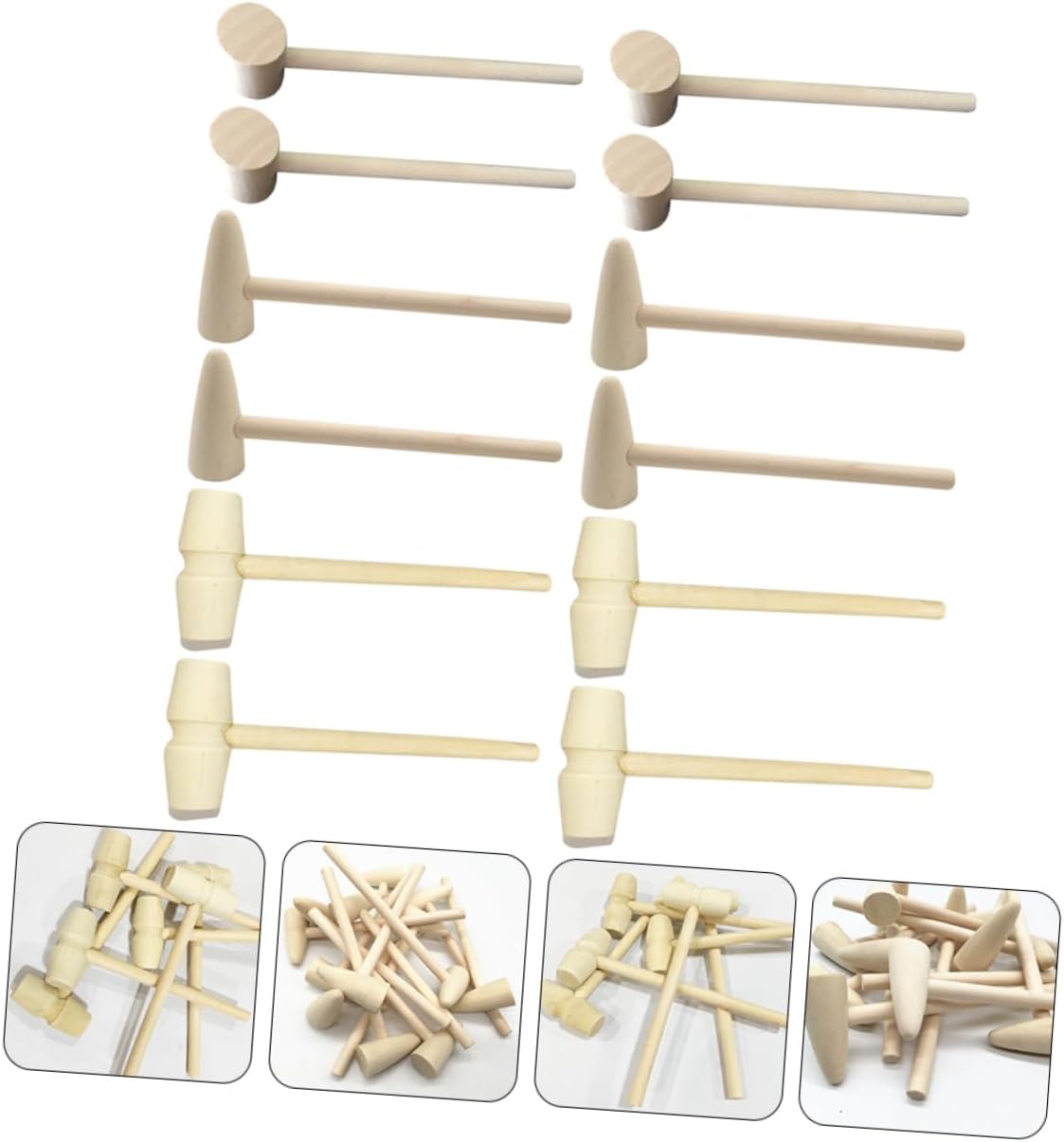 DECHOUS Mini Wooden Hammer Toy Set 15pcs