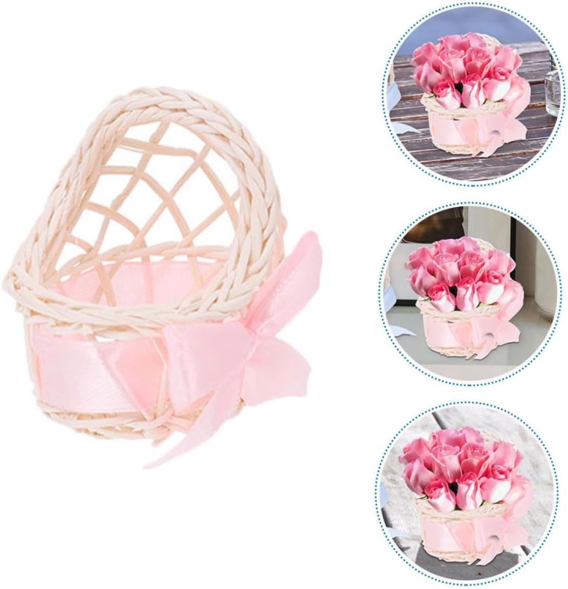 BESPORTBLE Mini Woven Rattan Basket Decor 6pcs