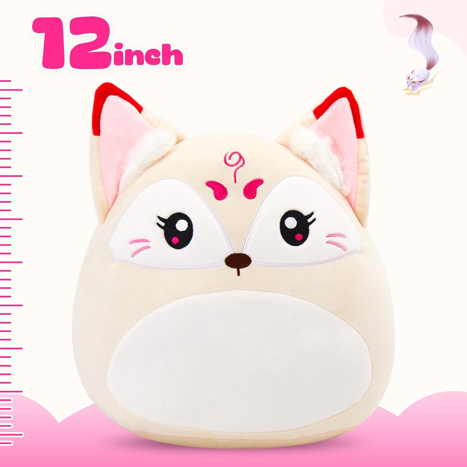 WEWILL 12-Inch Nine-Tailed Fox Plush Pillow
