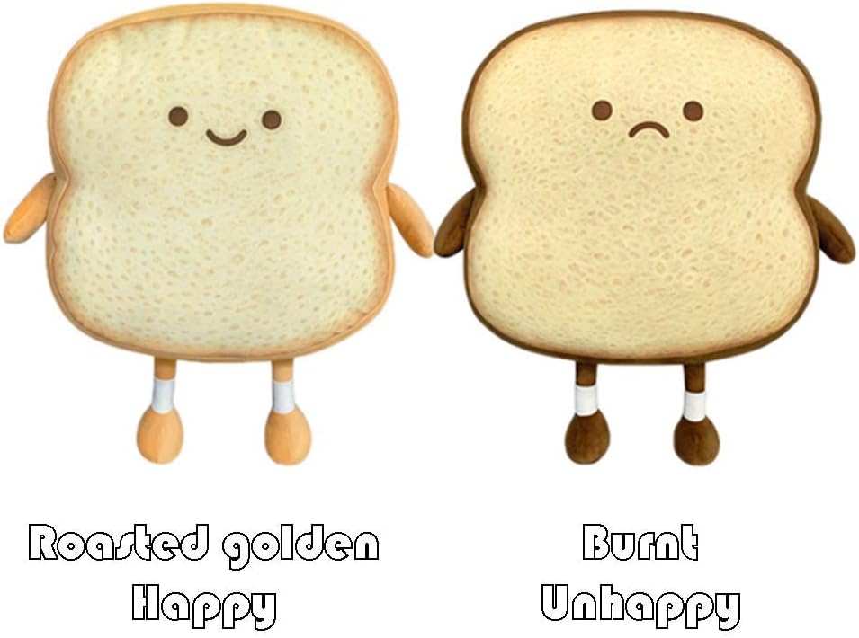 Funny Toast Bread Plush Pillow Toy for Home Relaxation