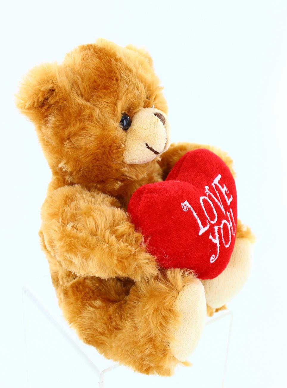 Plushland Stuffed Mocha Heart Bear 9 Inches