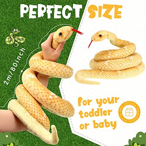 HyDren 80 Inch Yellow Giant Plush Snake Toy