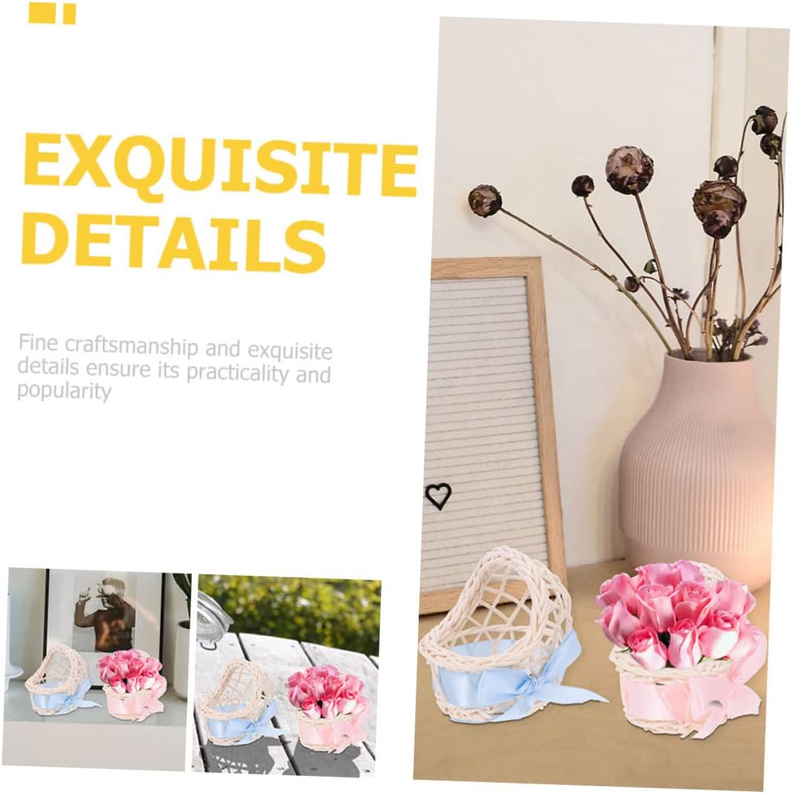 FOYTOKI Miniature Baskets for Crafts Woven Delicate Decor