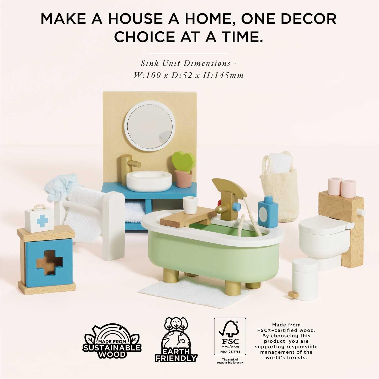 Le Toy Van Daisylane Bathroom Wooden Toy Set
