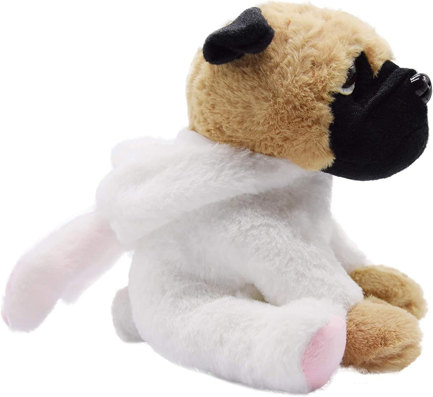 CASAGOOD Pug Dog Plush in Bunny Rabbit Costume 12 Inch