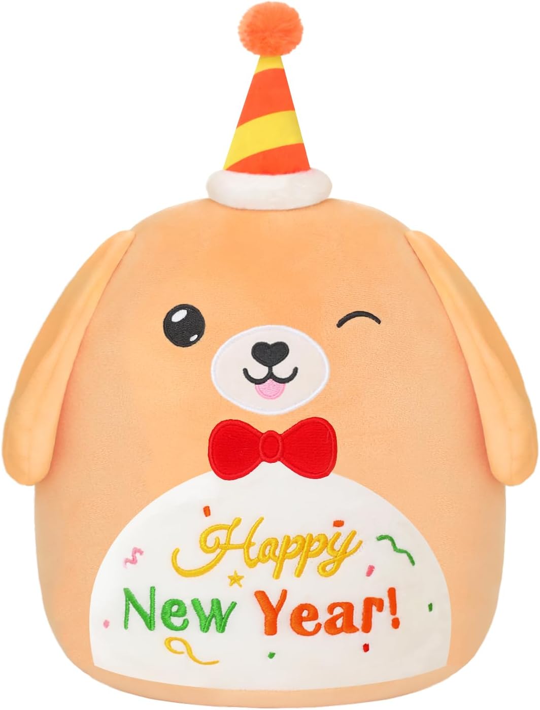 SQEQE Happy New Year Dog Plush Toy 10 Inch