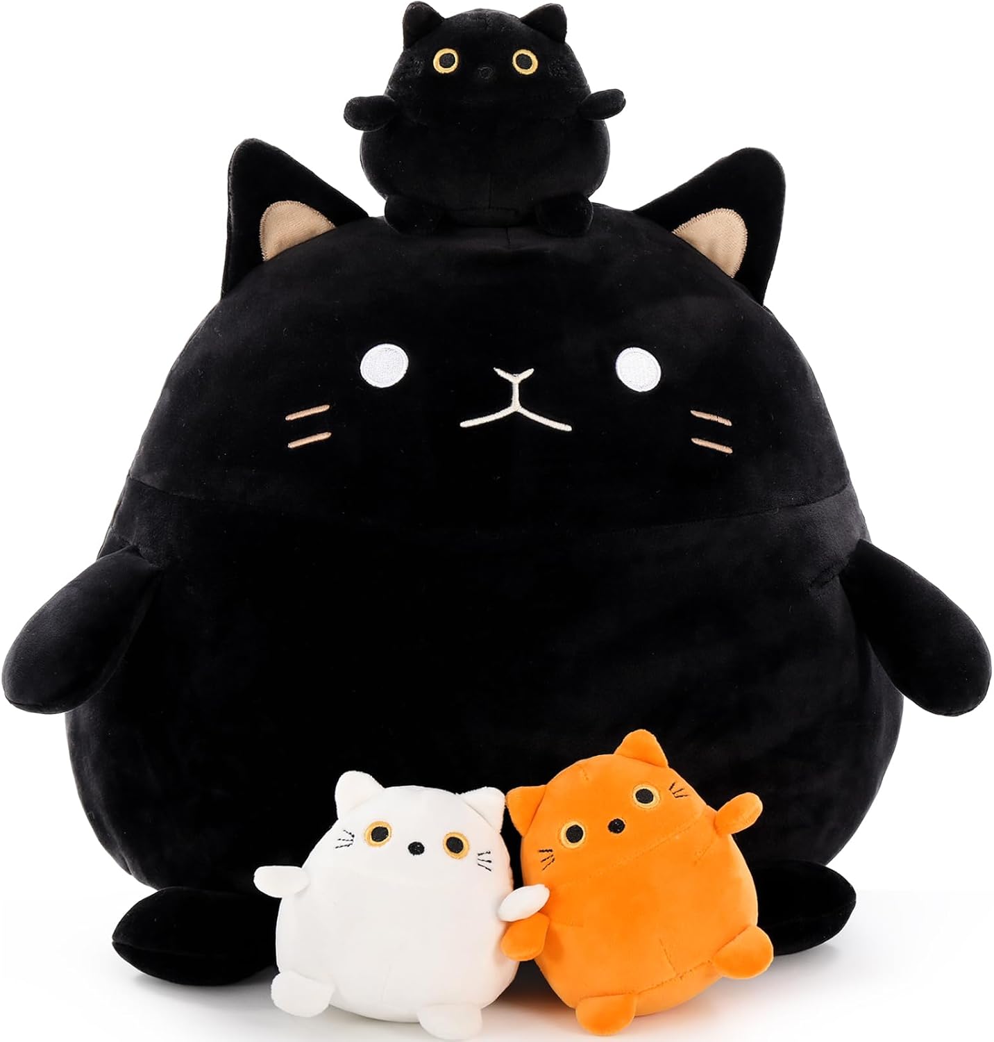 BENINI 4Pcs Giant Black Cat Plush Set