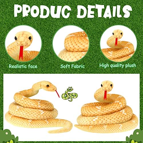 HyDren 80 Inch Yellow Giant Plush Snake Toy