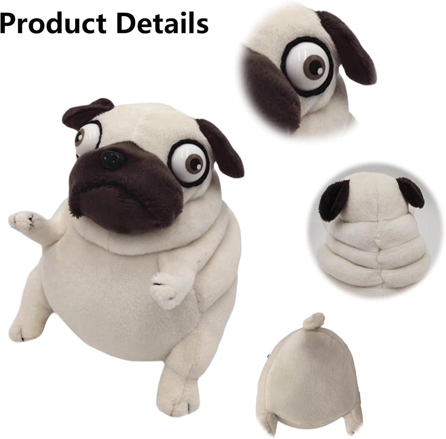 Pug Dog Stuffed Animal 6 Inch Funny Ugly Cute Plush Toy