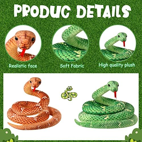 HyDren 2 Pcs Giant Plush Snake Toys for Kids