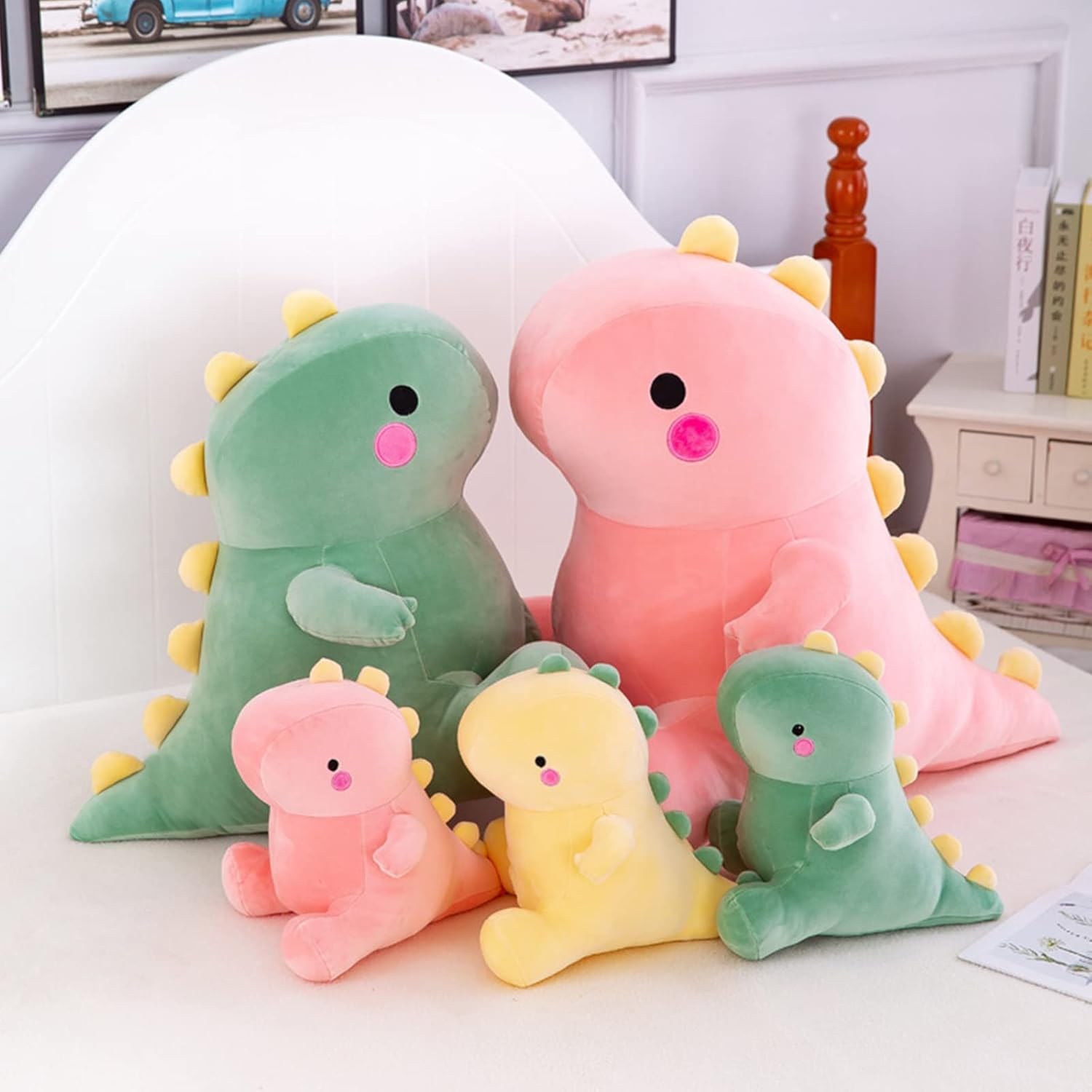 Green Dinosaur Plush Toy 13in Cute Stuffed Animal Doll