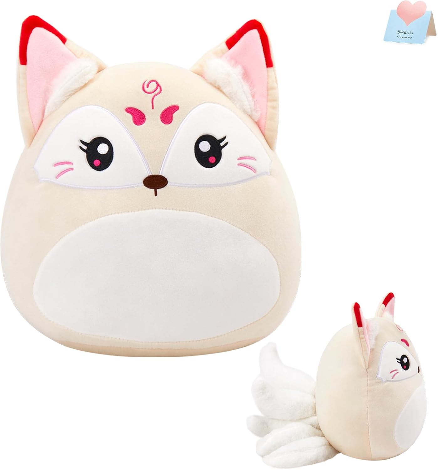 WEWILL 12-Inch Nine-Tailed Fox Plush Pillow