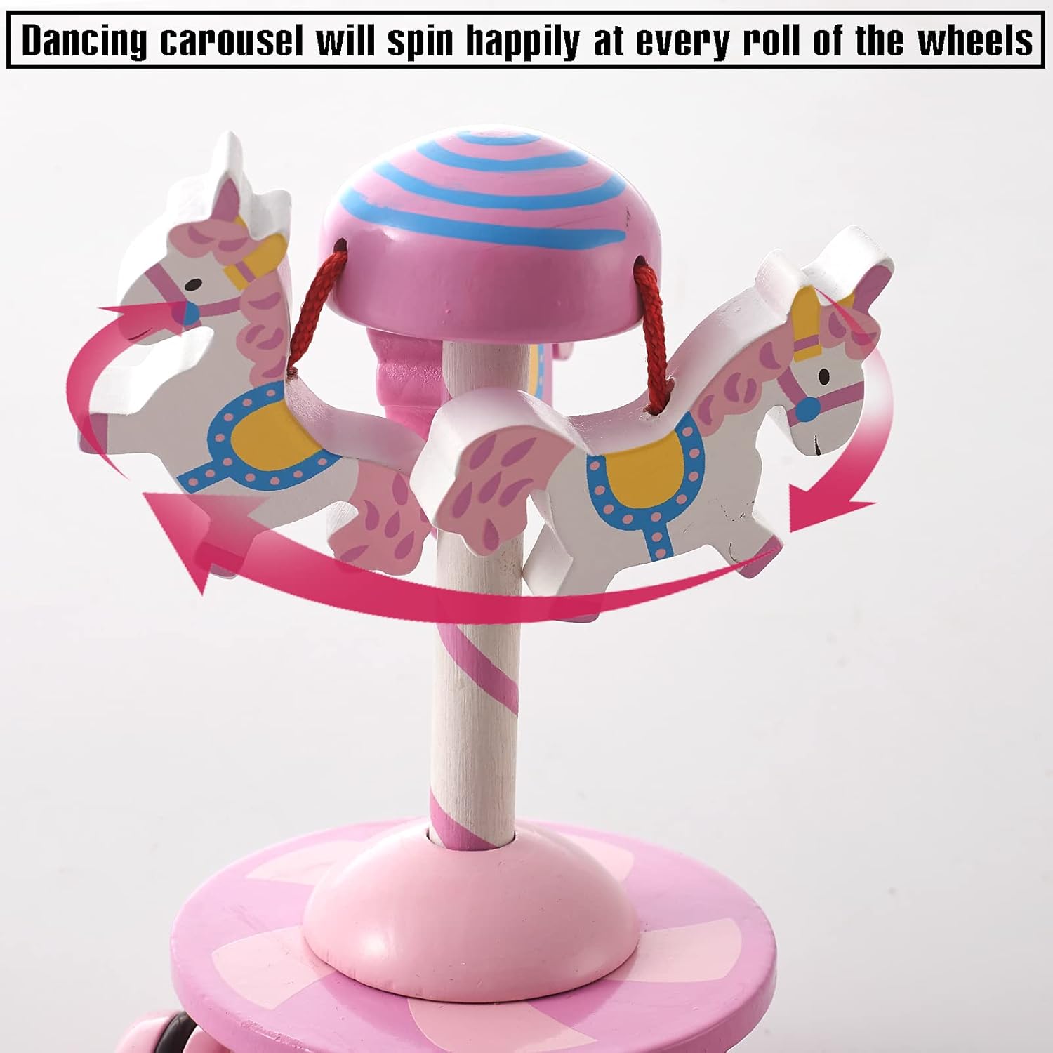 RUYU Lively Carousel Push Pull Walking Toy for Toddlers