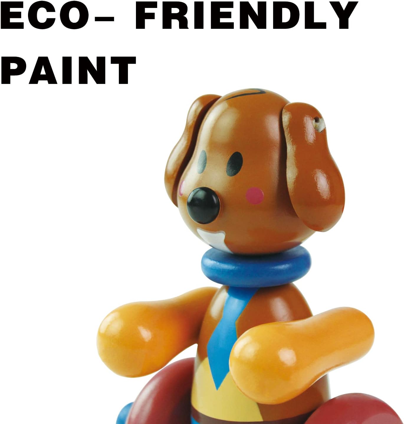 RUYU Loyal Puppy Wooden Push-n-Pull Toy for Toddlers