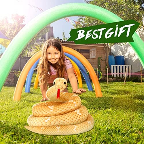 HyDren 80 Inch Yellow Giant Plush Snake Toy