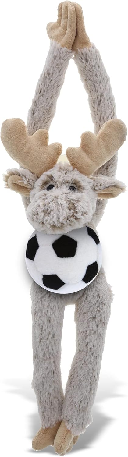 DolliBu Long Arms Moose Plush with Soccer Ball - 21 Inches