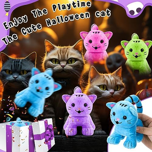 Jenaai 8 Pcs Halloween Cat Plush Set 1