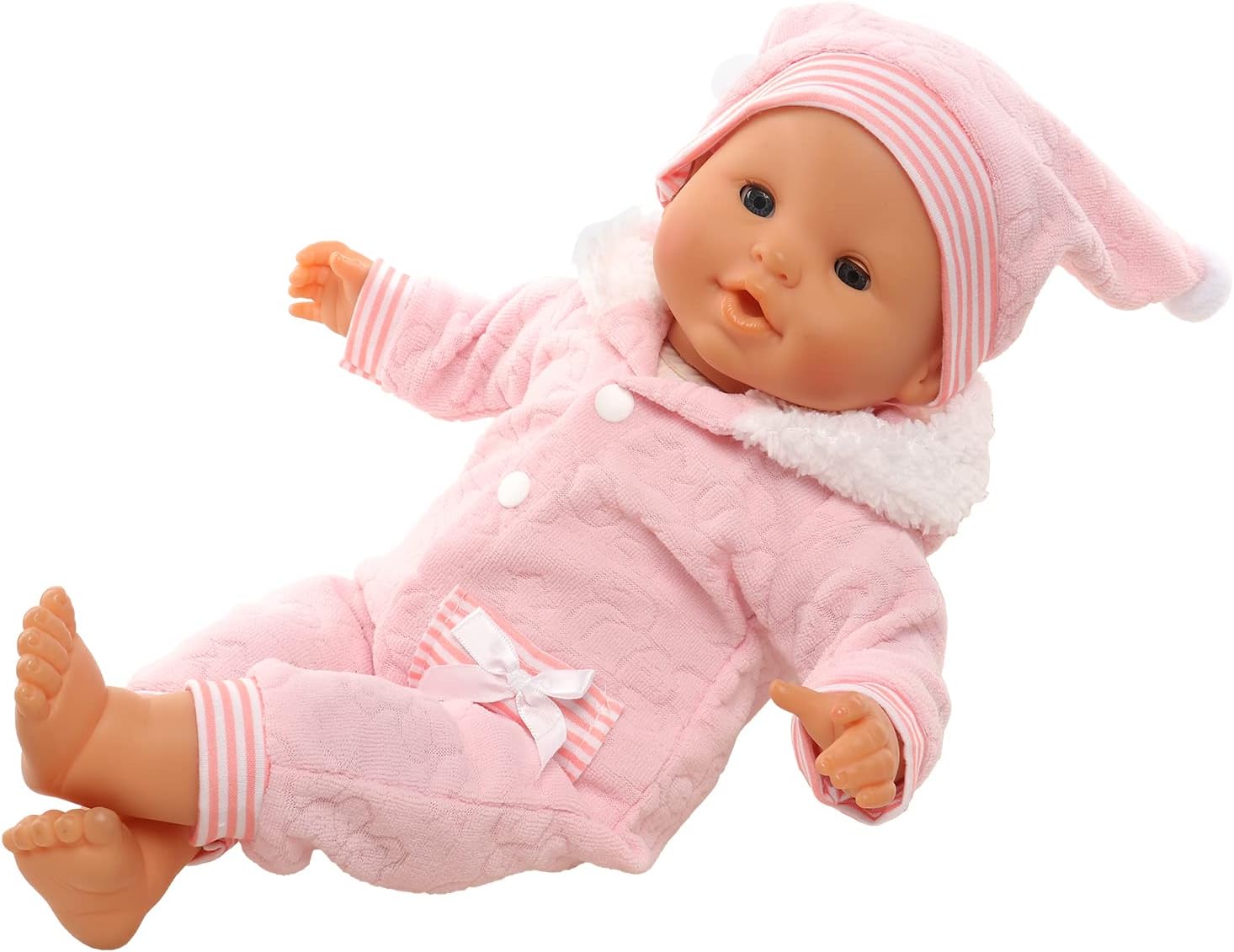 Miunana Baby Doll Clothes 14-16 Inch Hooded Jumpsuit with Cap