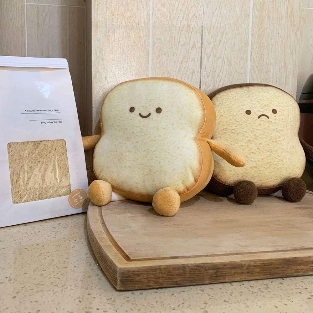 Funny Toast Bread Plush Pillow Toy for Home Relaxation