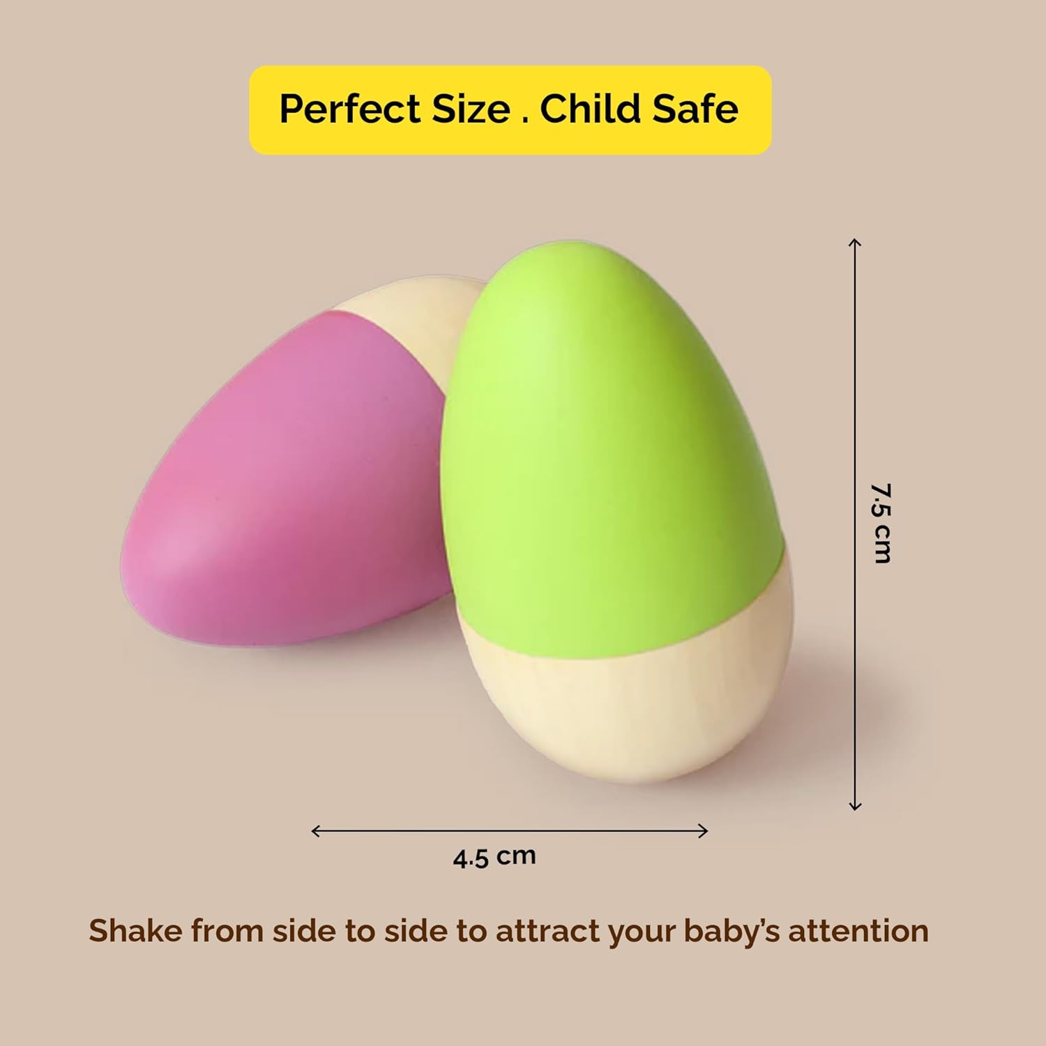 Shumee Wooden Easter Egg Shakers Set of 2