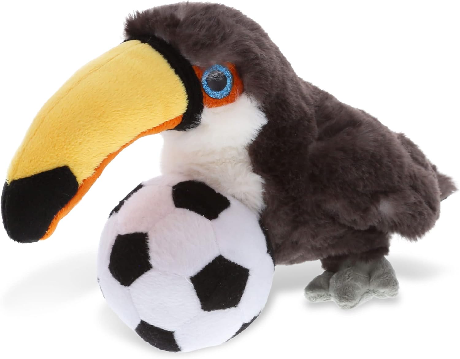 DolliBu Toucan Plush with Soccer Ball - 8 Inch Huggable