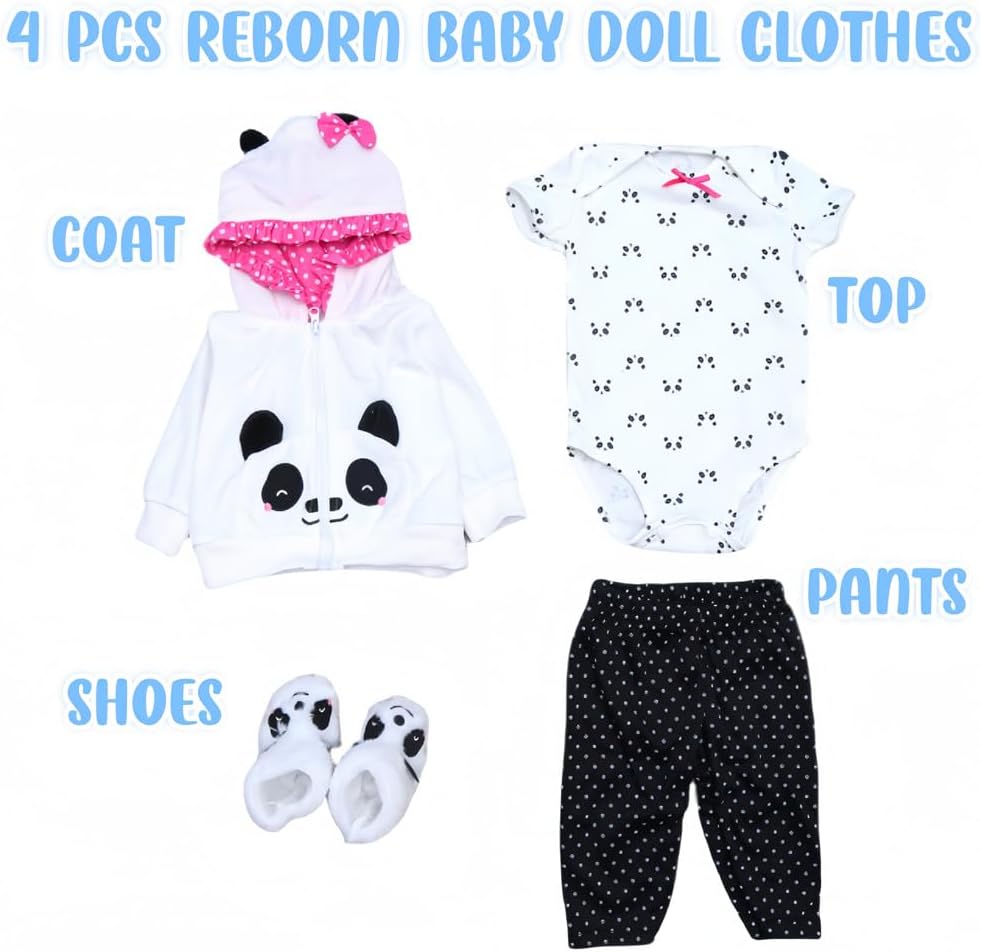 OYESY Reborn Baby Doll Panda Outfit 16-20 Inch