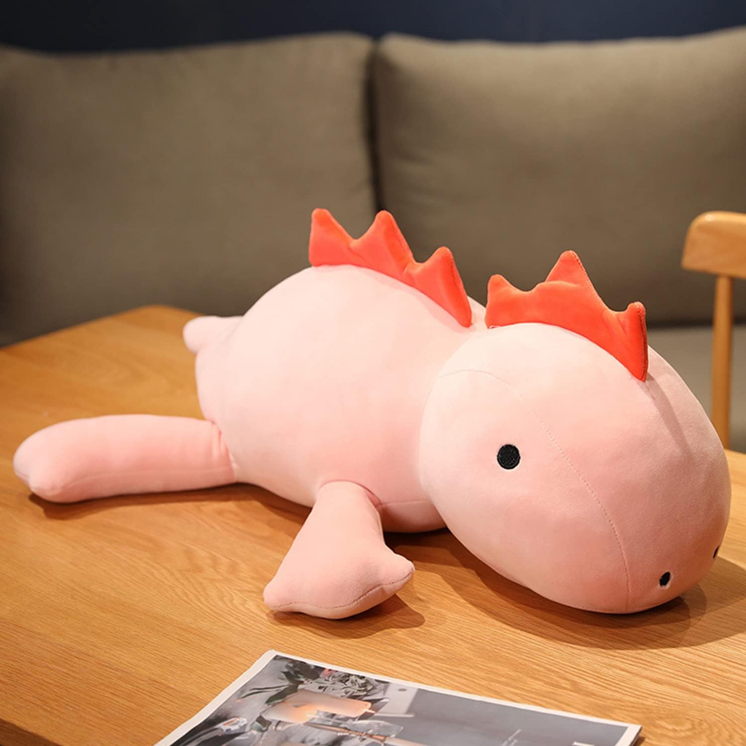PopMeme Weighted Dinosaur Plush Throw Pillow 24 35lbs Pink 1