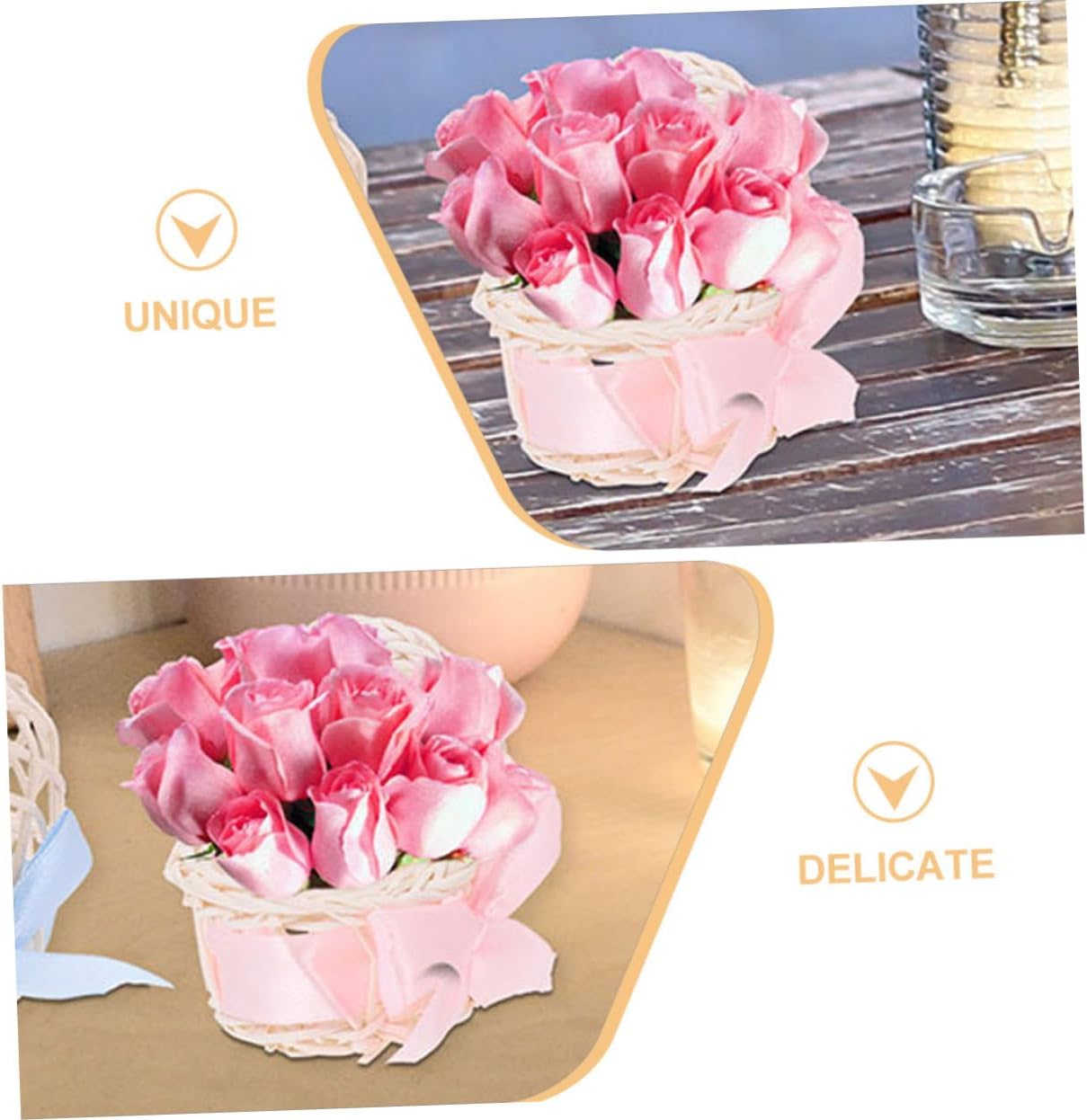 BESPORTBLE Mini Woven Rattan Basket Decor 6pcs