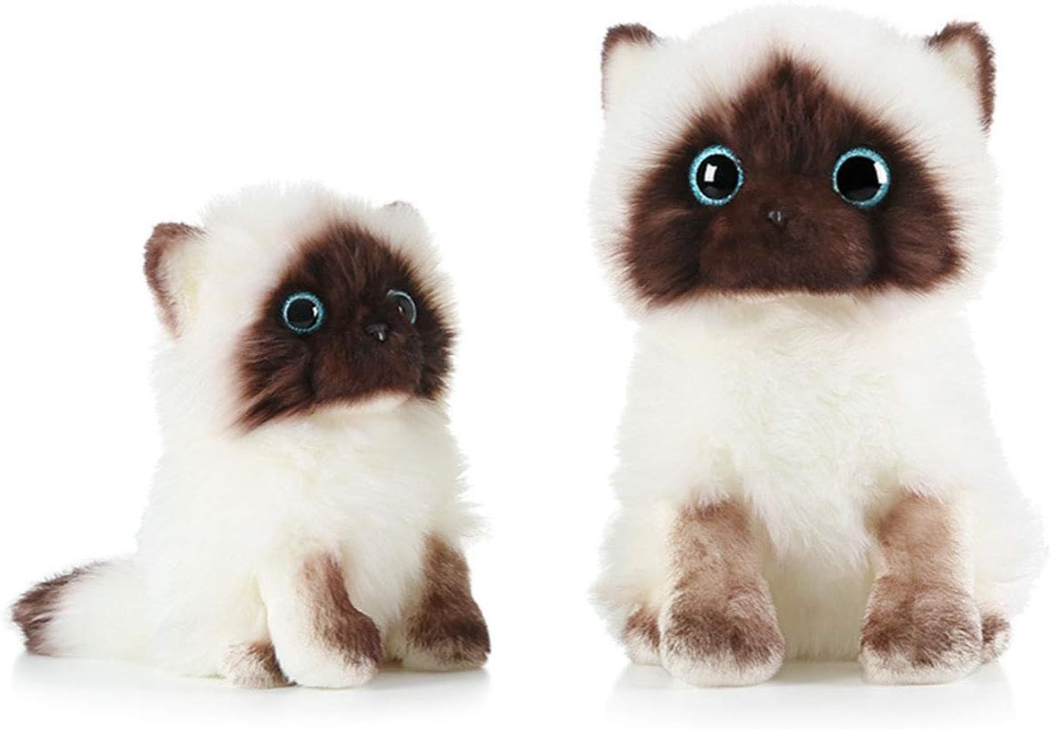Cuddly Siamese Cat Plush Pillow Toy 8 Inch