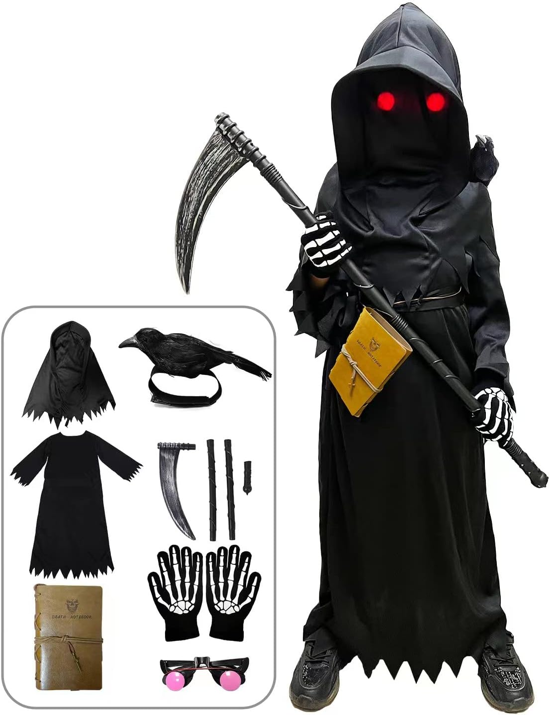 Grim Reaper Costume Kids Halloween Set for Boys